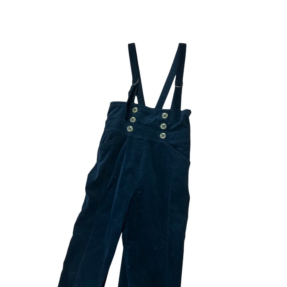 Anthropologie Buttoned Pinafore Corduroy Jumpsuit Overalls Size 10 Black - Picture 6 of 7